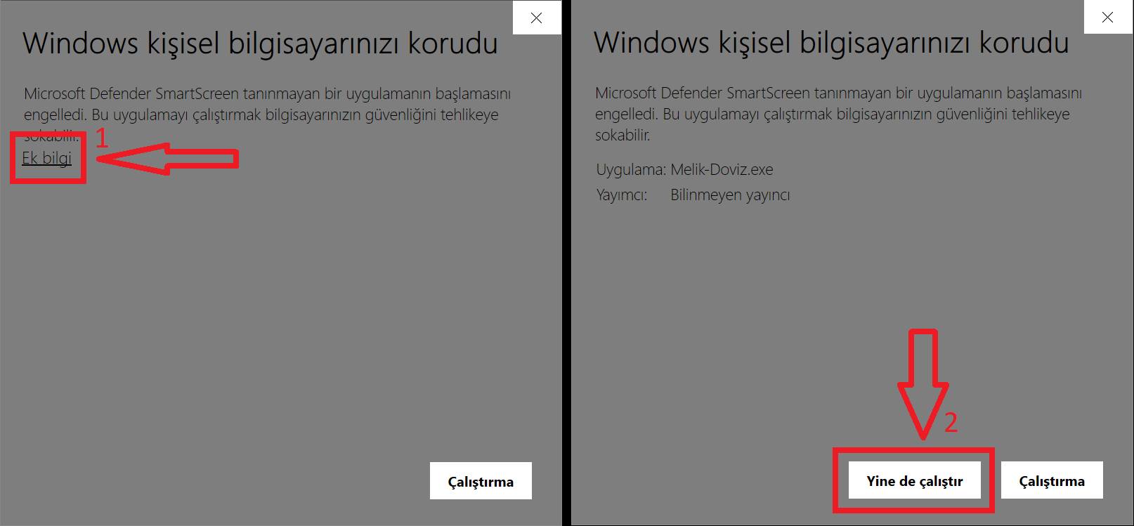 windows bilgisayarinizi korudu